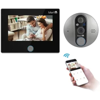 Vizor, Sonerie Video Smart Mentor SYKT012 WiFi cu Monitor, camera IP, senzor de miscare, night vizion