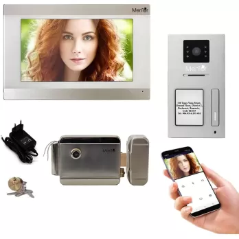 Kit Interfon Video 1 familie wireless WiFi IP65 2MP 7 inch Color 3in1 2 fire Mentor SYKT016