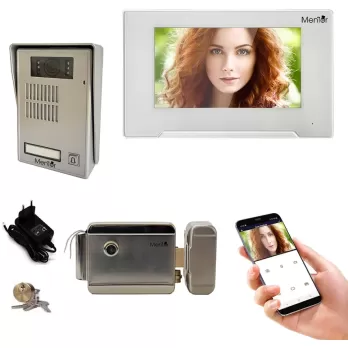 Kit Interfon Video 1 familie wireless WiFi IP65 2MP 7 inch Color 3in1 4 fire Mentor SYKT022