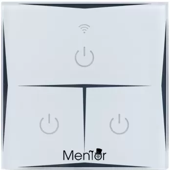 Intrerupator inteligent wireless Mentor WiFi 10A 1800W triplu alb cu touch