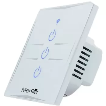 Intrerupator Smart triplu Mentor ES028 WiFi 10A 1800W cu touch alb Premium