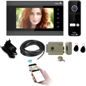 Kit VideoInterfon Smart Mentor SYKT004 WiFi Monitor Interfon Yala acces 1 locatie 7 inch HD 2MP 2xCard Acces MicroSD InfraRed Senzor de miscare