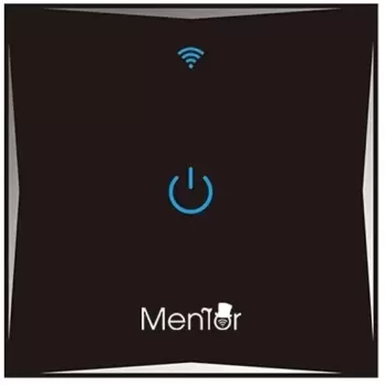 Intrerupator cap scara Smart WiFi Mentor ES046 150W 2.4GHz touch cu nul sticla securizata negru