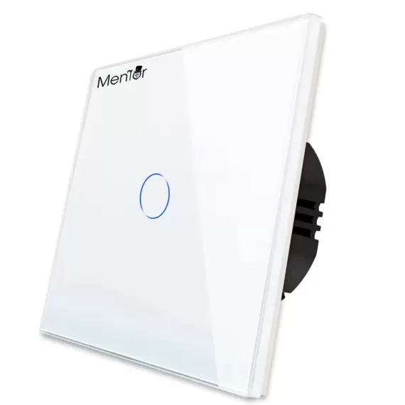 Intrerupator touch simplu Smart wireless Mentor ES040 WiFi 600W 10A cu NUL alb-2