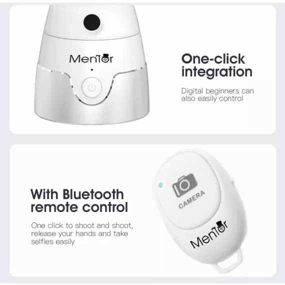 Suport Telefon Smart cu Tracking Mentor T6A1W cu camera, difuzor, bluetooth, telecomanda, 280°, alb-10
